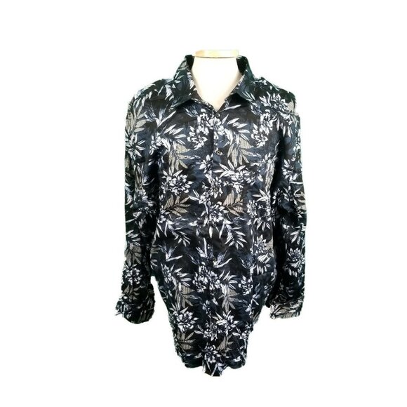 Angelo Litrico Other - Angelo Litrico 4XL Blue Floral Regular Fit 100% Cotton Made in Italy
